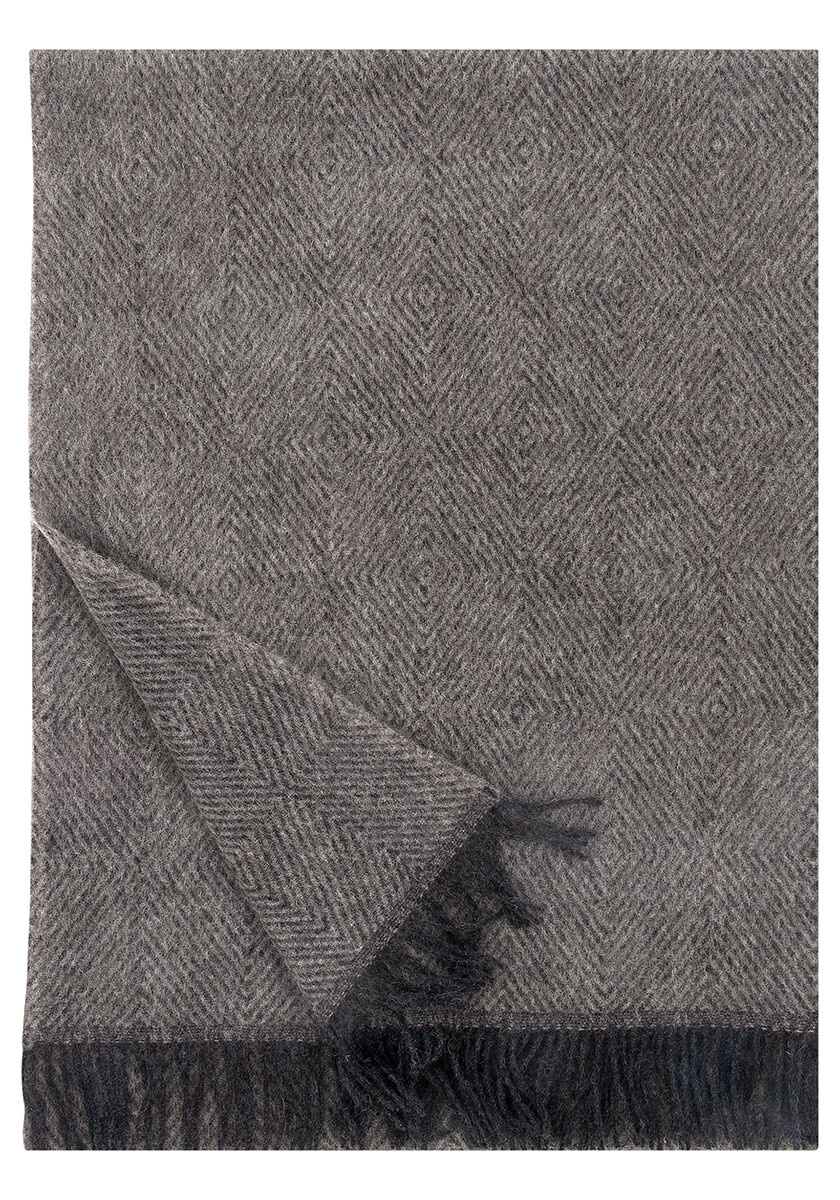 ARVO wool blanket 130x180+fringes グレー ARVO wool blanket