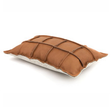 Väre - cushion, brown leather, felt back - 37x60