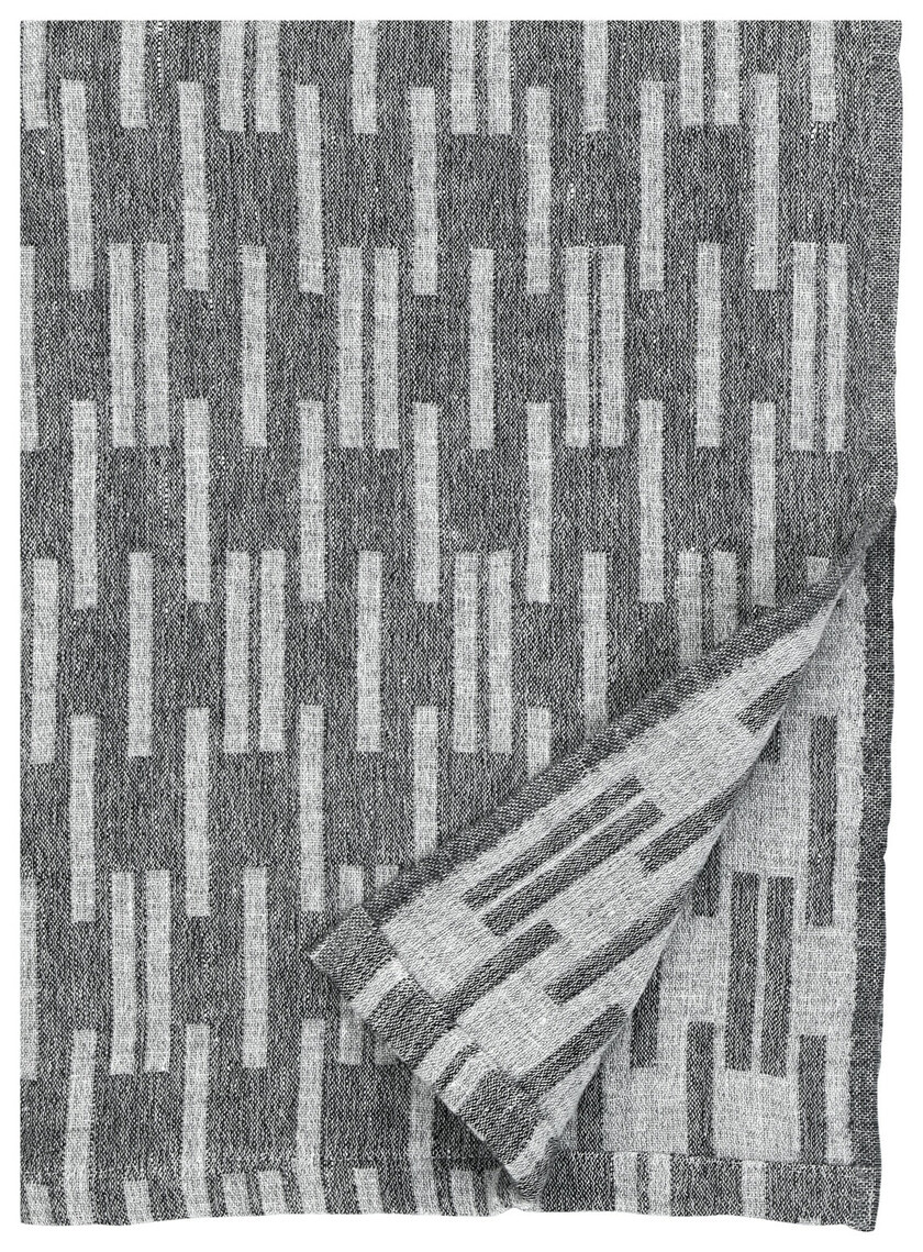 ARKI - Merino Wollen en linnen plaid - Donkergrijs - 130x180