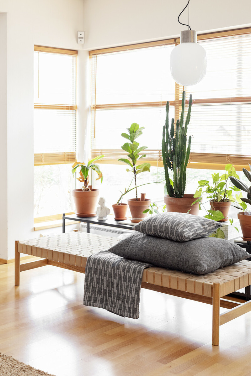 ARKI - Merino Wollen en linnen plaid - Donkergrijs - 130x180