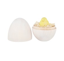 YLLÄTYSMUNA - Surprise egg with yellow chick - wood - 10x7cm