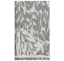 JAKALA - Wool Throw - white/grey - 140x180