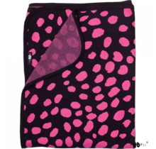 CHEETA DOTS - organic cotton plaid - black/pink - 145x180