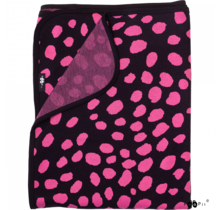 CHEETA DOTS - Plaid aus Bio-Baumwolle - schwarz/pink - 145x180