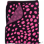 PAAPII CHEETA DOTS - plaid en coton bio - noir/rose - 145x180