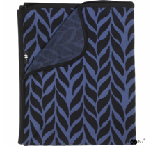 PLAIT - biokatoenen plaid - zwart/blauw - 145x180