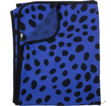 CHEETA DOTS - Plaid aus Bio-Baumwolle - blau/schwarz - 145x180