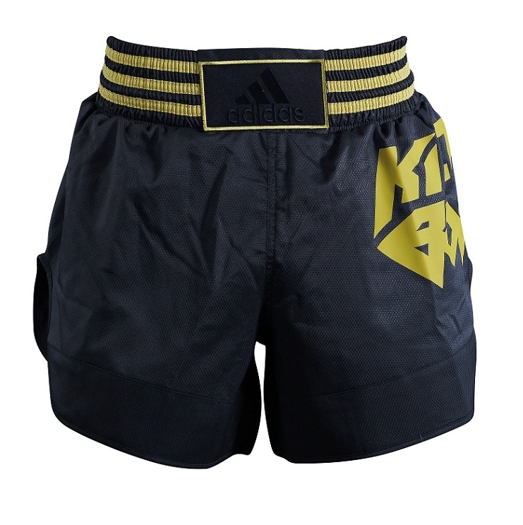 Adidas adidas Thai- en Kickboksshort Micro Diamond Zwart/Goud Adidas adidas Thai- en Kickboksshort Micro Diamond Zwart/Goud