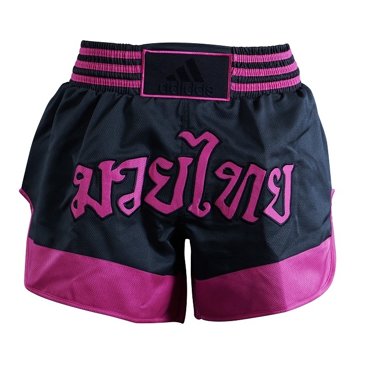 Adidas adidas Thaiboksshort Micro Diamond Zwart/Roze Adidas adidas Thaiboksshort Micro Diamond Zwart/Roze