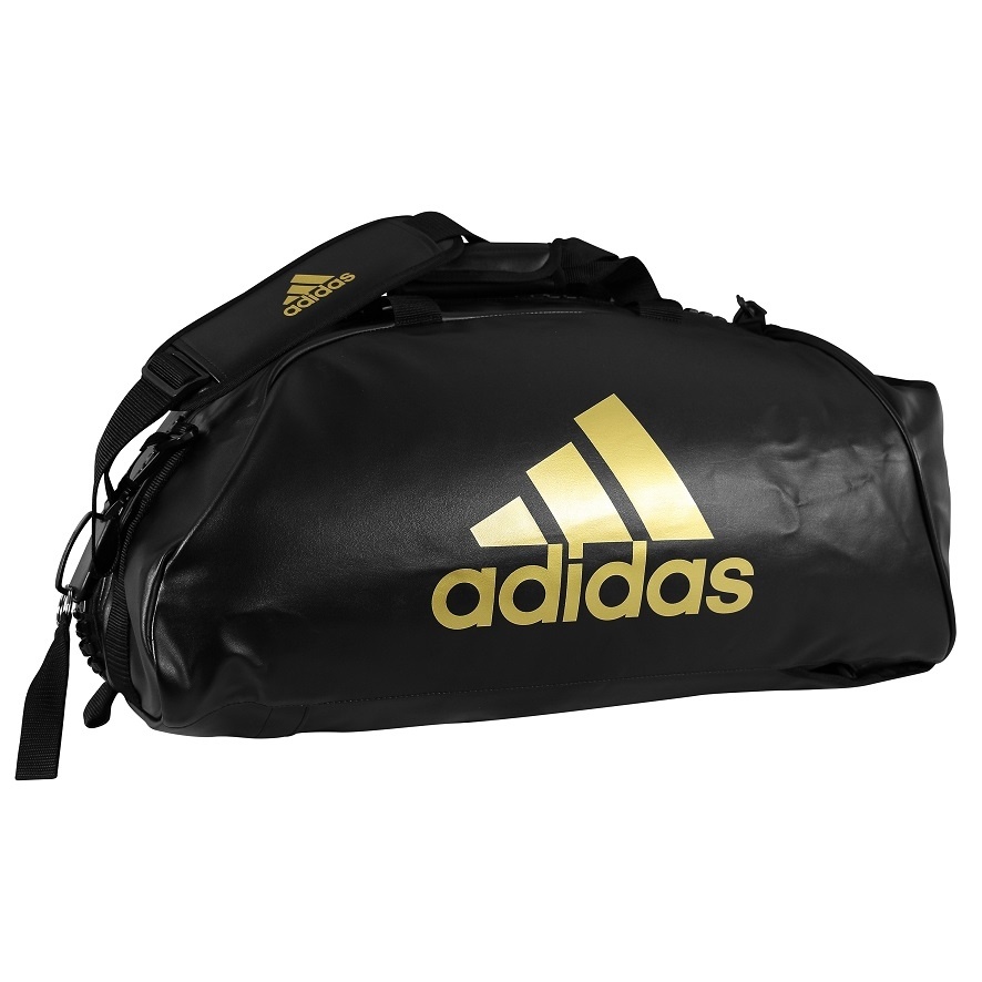 Adidas adidas Training Sporttas Combat 2 in 1 Zwart/Goud Medium Adidas adidas Training Sporttas Combat 2 in 1 Zwart/Goud Medium