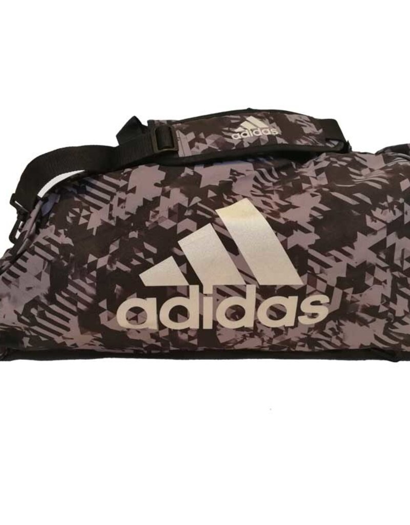 Adidas adidas Combat Sporttas Polyester 2 in 1 Zwart Camo/Zilver Large