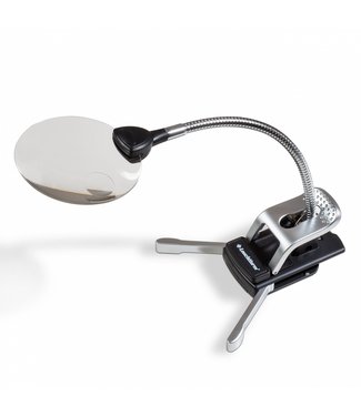 Lindner Table Clamp Magnifier  2,5 X / 5 X Magnification / LED
