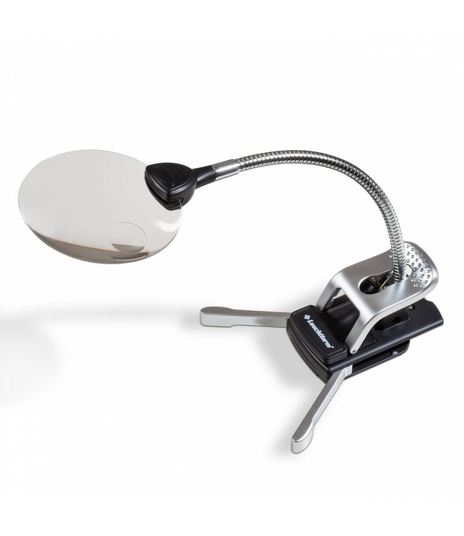 Lindner Table Clamp Magnifier  2,5 X / 5 X Magnification / LED