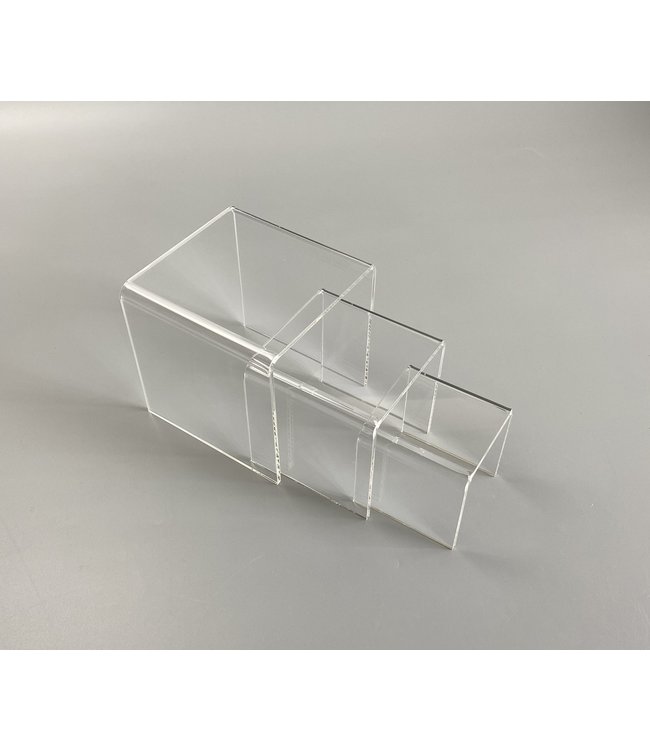 Clear Acrylic Risers / Square / Set Of 3 / M