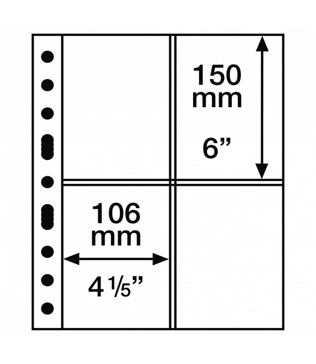 Plastic Pocket Sheets Grande 4-Way Division