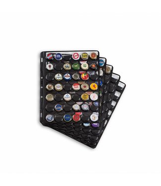 Leuchtturm (Lighthouse) Plastic Sheets Compart For 42 Champagne Caps / Bottle Caps Black