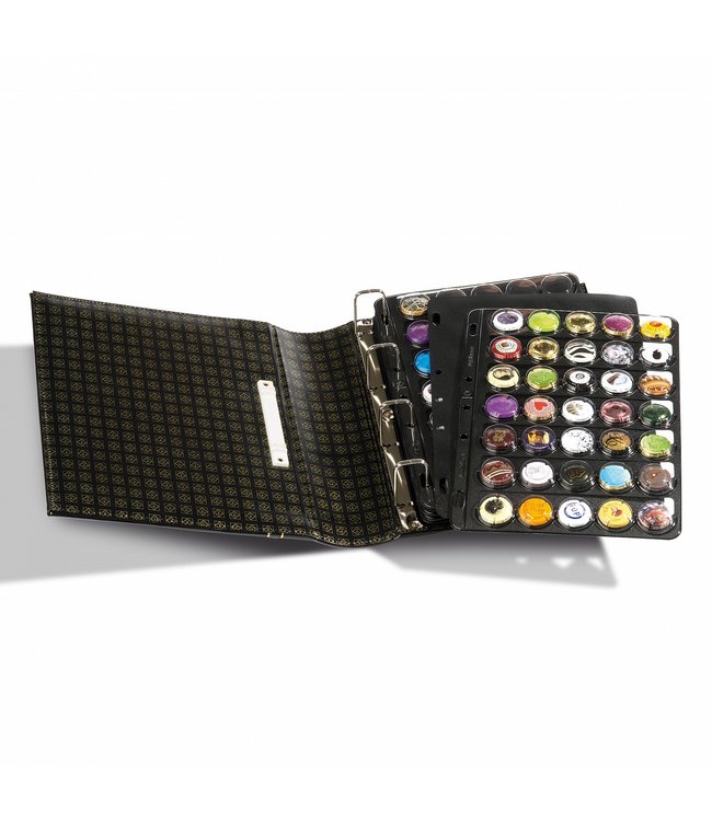 Plastic Sheets Compart For 42 Champagne Caps / Bottle Caps Black