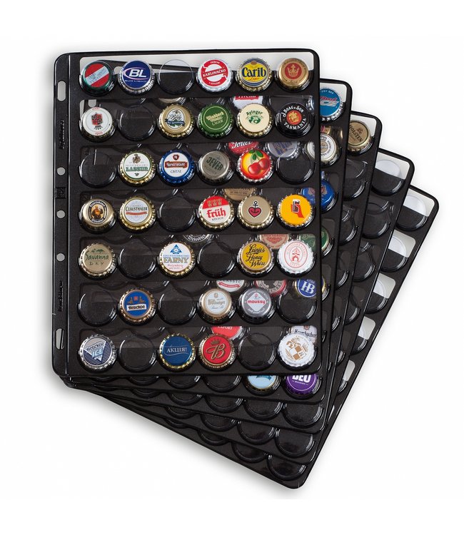 Bladen Compart Voor 35 Kroonkurken / Champagne Caps / Zwart