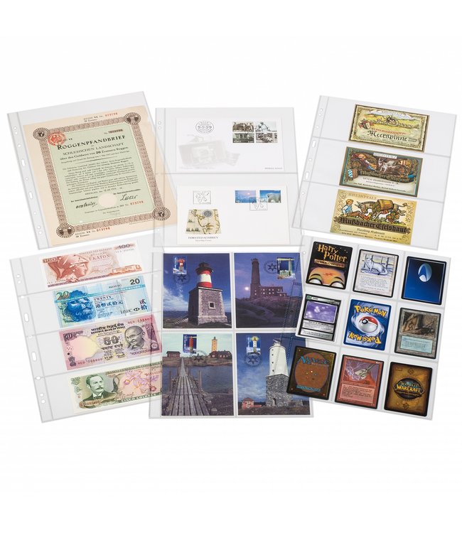 Kunststoffhüllen / 4 Taschen / Klar / 50er Pack