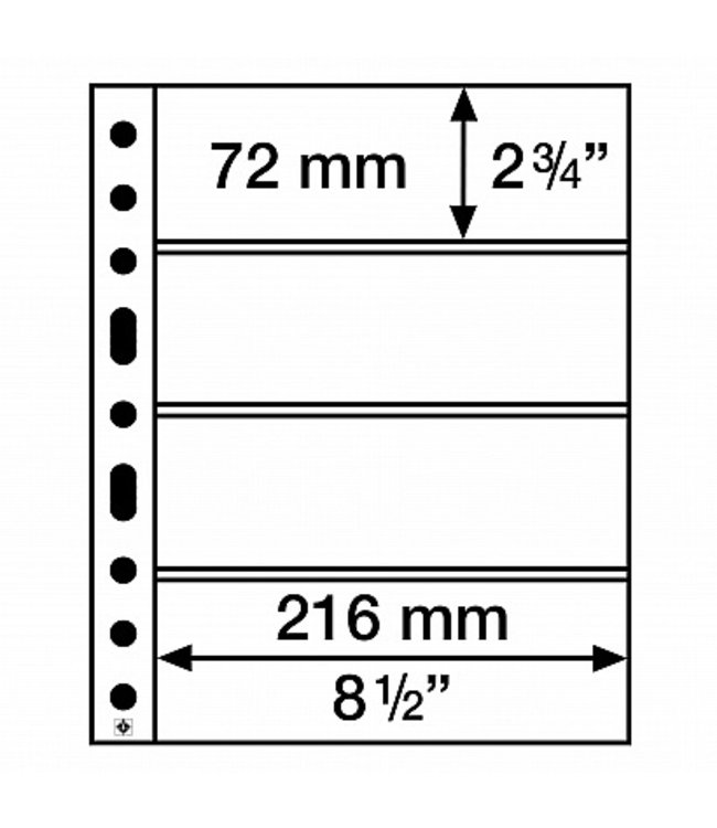 Sheets A4 / 4 Straight Pockets / 50 Pieces