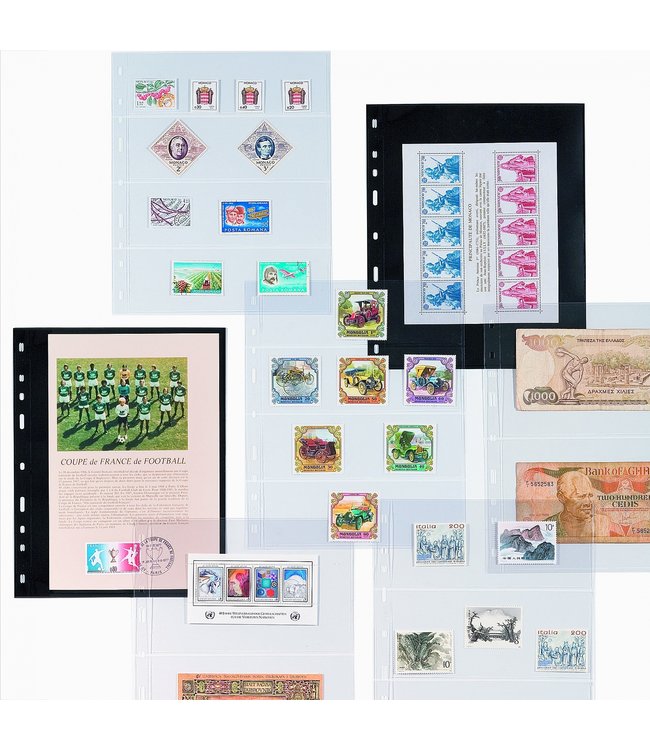 Optima Insert Stock Sheets / Black / With 7 Clear Strips