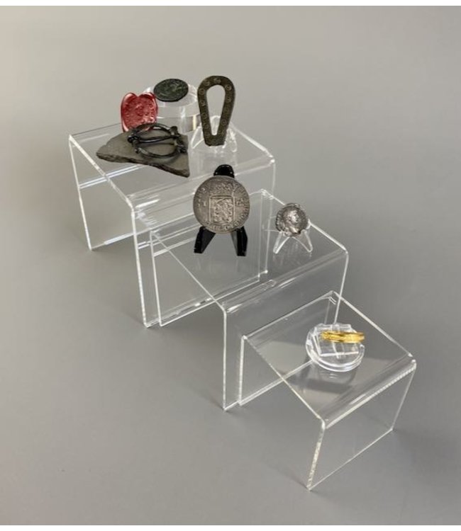 Clear Acrylic Square Riser / 3 Piece Set /S