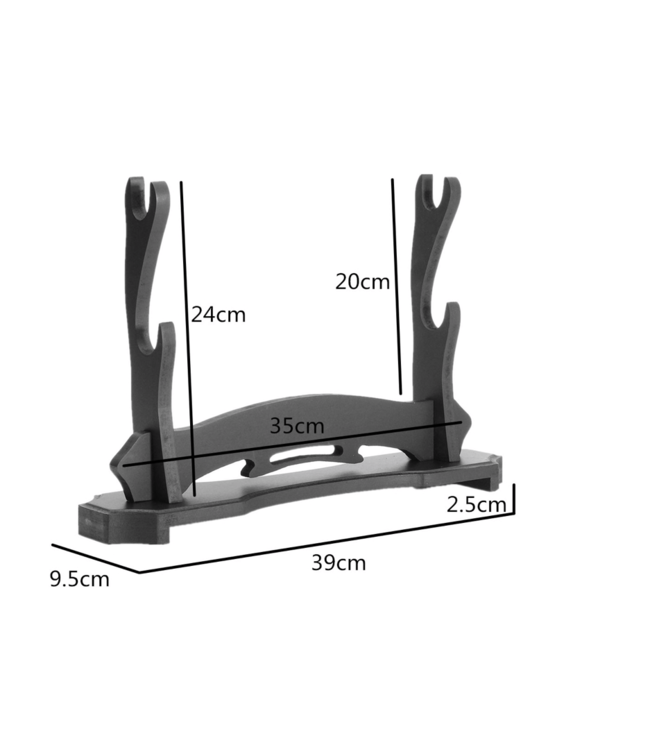 Sword Display Stand / Wood  / Black / 2 Layers