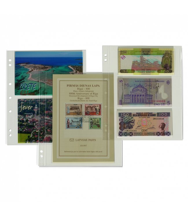 Hüllen für Banknoten / Numis / 3 Fächer / 10er Pack