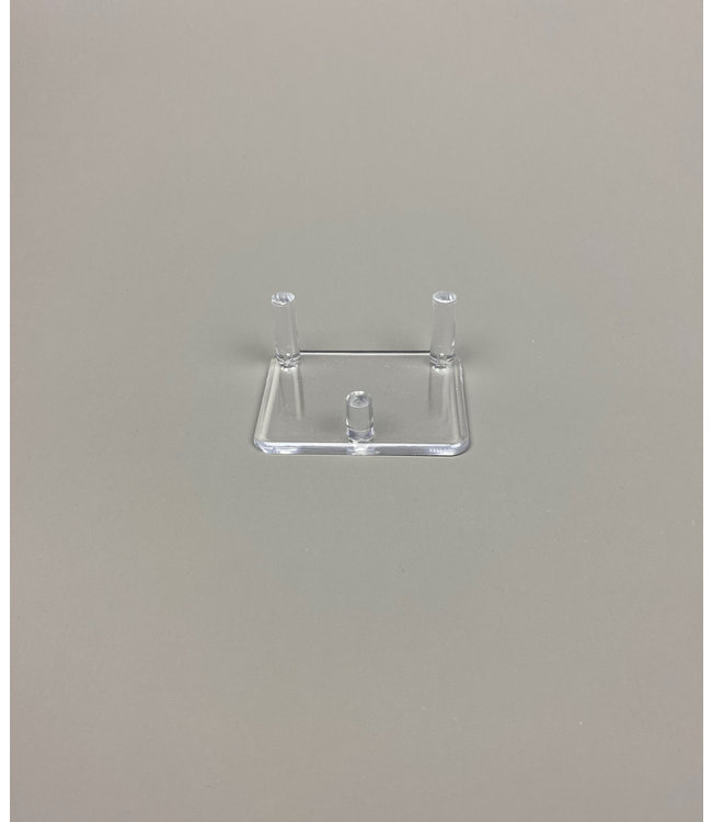 Rechthoekig Acryl 3-Pins Display Voor Stenen / Mineralen / Fossielen / Geodes
