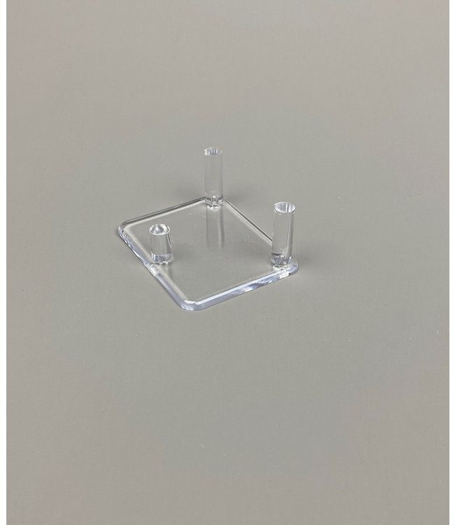 Rechthoekig Acryl 3-Pins Display Voor Stenen / Mineralen / Fossielen / Geodes