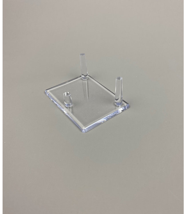 Rectangular Acrylic 3-Pin Display for Stones / Minerals / Fossils / Geodes