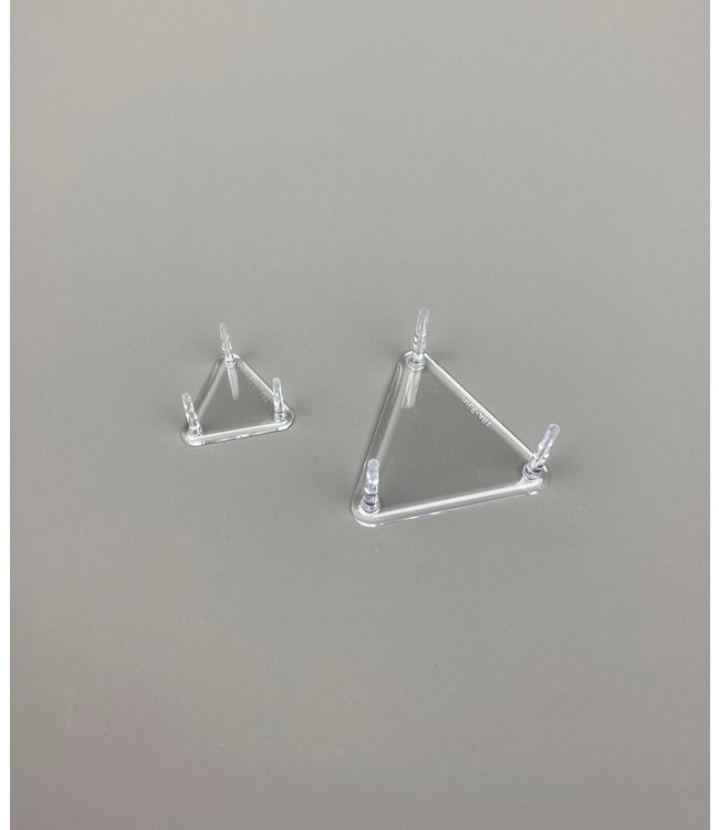 Dreieckig 3-Pin-Acrylglas Ständer / Für Steine / Mineralien / Fossilien / Geoden