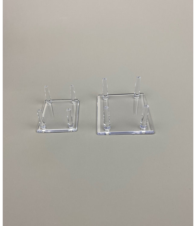 Rectangular Acrylic 4-Pin Display / For Stones / Minerals / Fossils / Geodes