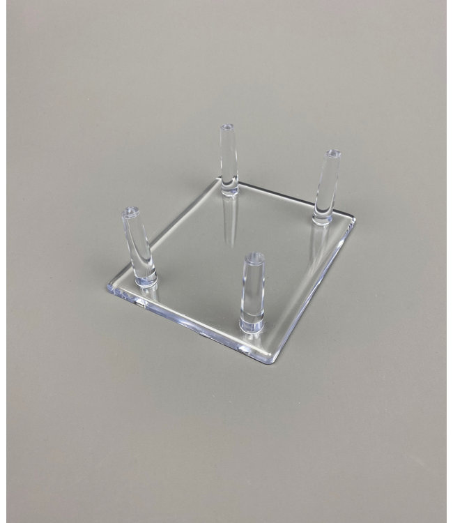 Rechthoekig Acryl 4-Pins Display / Voor Stenen / Mineralen / Fossielen / Geodes