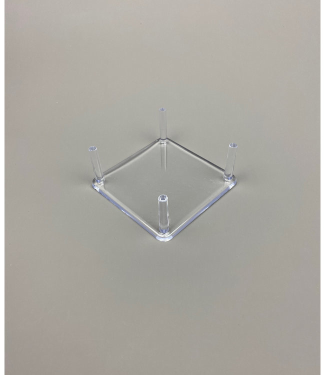 Square Acrylic 4-Pin Display / For Stones / Minerals / Fossils / Geodes