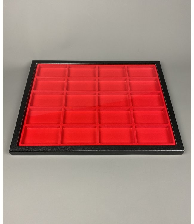 Riker Display Case / Rood / 20 Compartimenten / 160