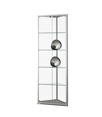 SMC Corner Display Cabinet / Julia / Silver