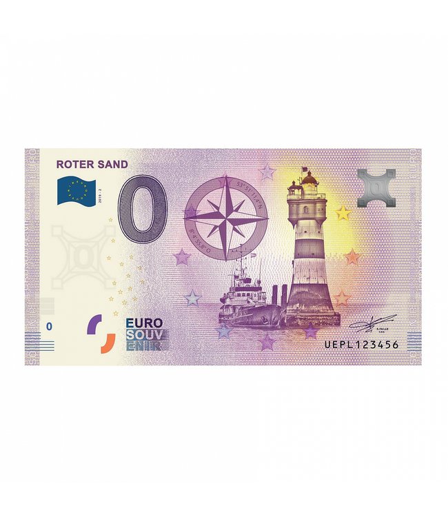 Leuchtturm / 0 Euro Souvenir Banknote / Roter Sand