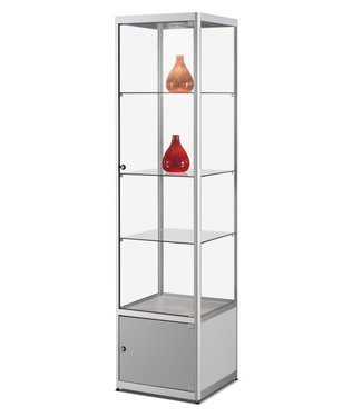 SMC Vitrine Floris / Silber / Unterschrank / LED Basic