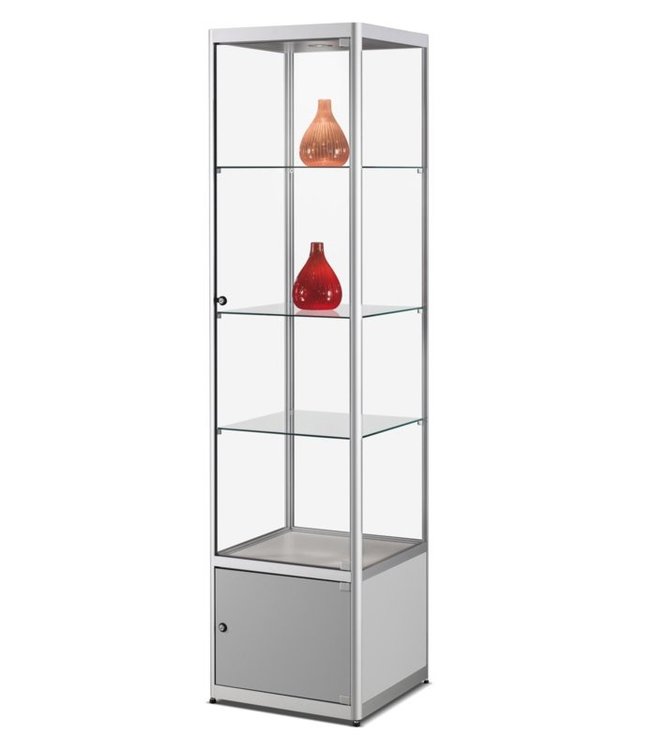 SMC Vitrine Floris / Silber / Unterschrank / LED Basic