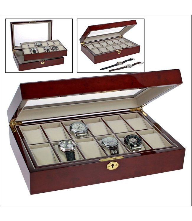 Edle Lackholz-Kassette für Uhren