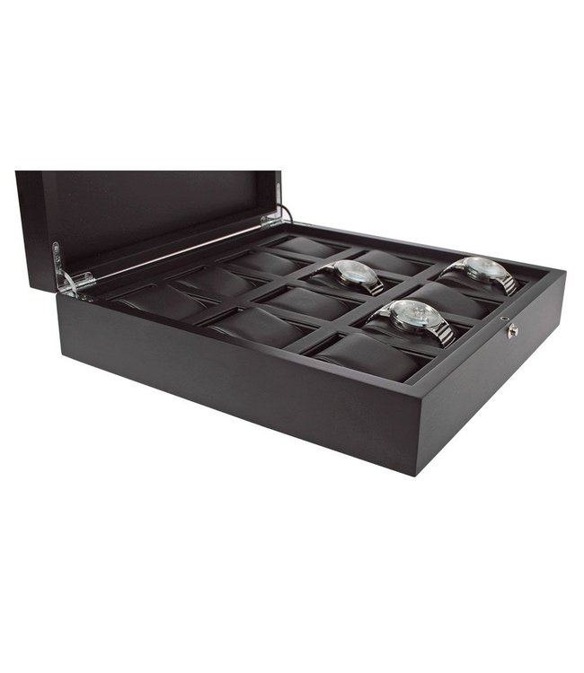 Black Ashwood Storage Box For Watches