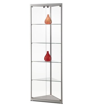 SMC Corner Display Cabinet / Julia / Silver / LED Basic