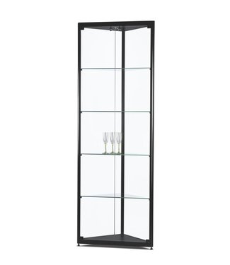 SMC Corner Display Cabinet / Julia / Black / LED Basic