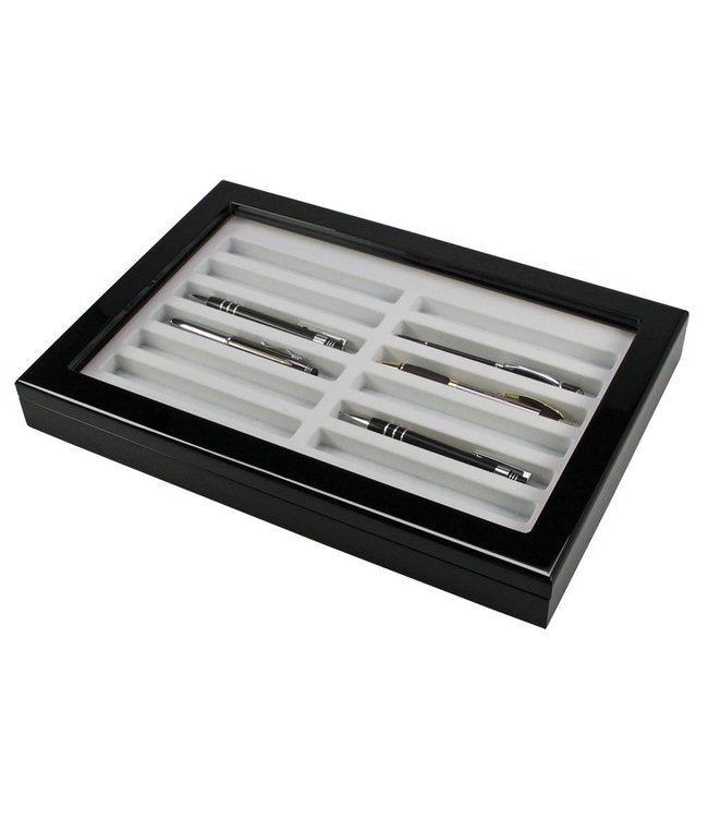 Black Wooden Display Case For Pens