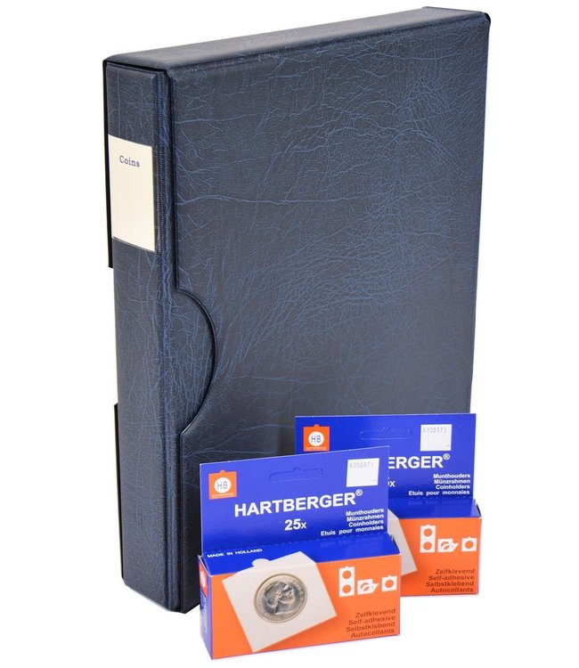 Hartberger Münzalbum Deluxe / Kassette / 50 Münzrähmchen