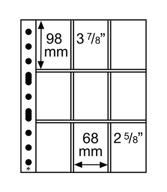 Leuchtturm (Lighthouse) Kunststoffhüllen / 9 Taschen / Klar / 50er Pack