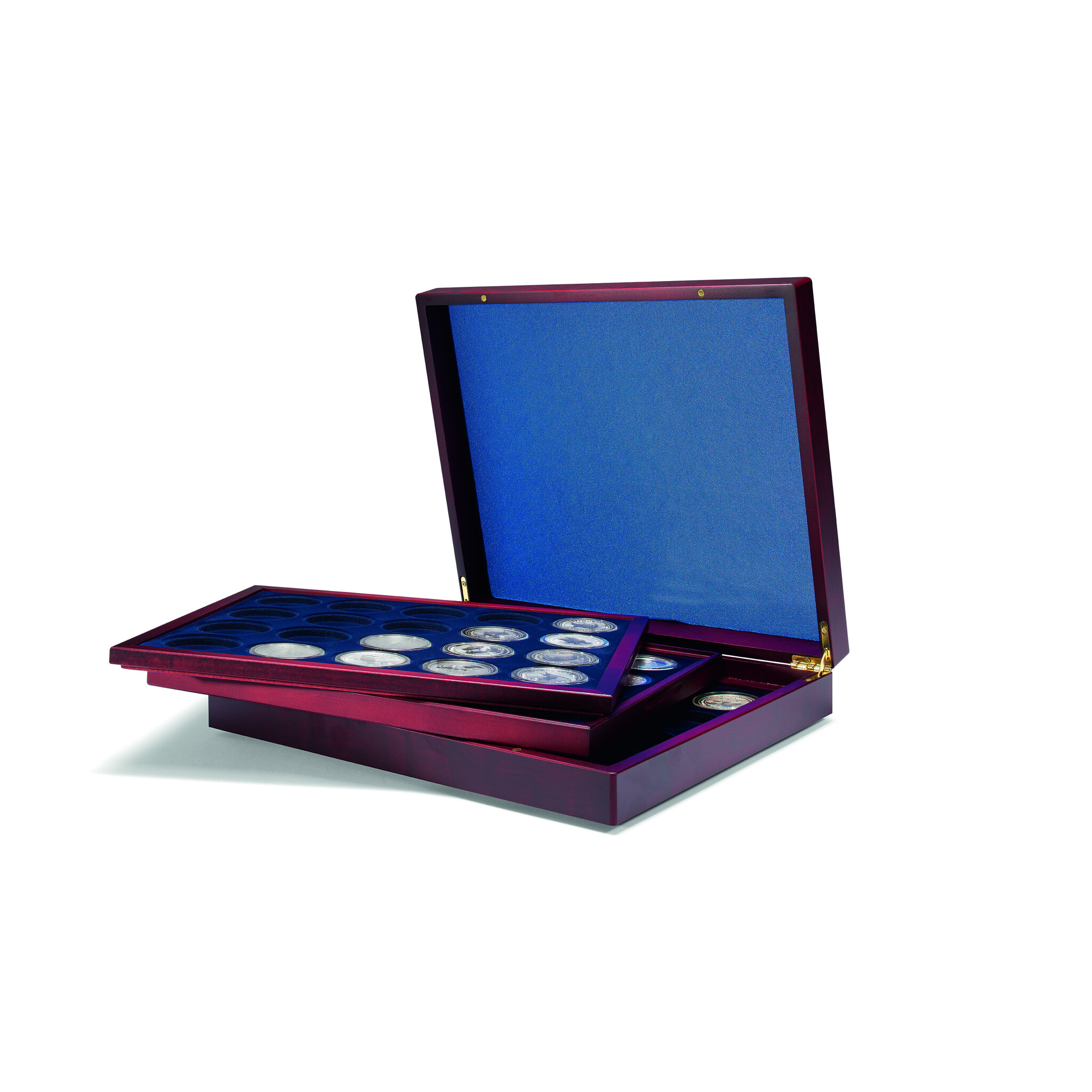 Zubehör - Prophila Collection Münzbox grau 12 eckige Fächer für Münzen