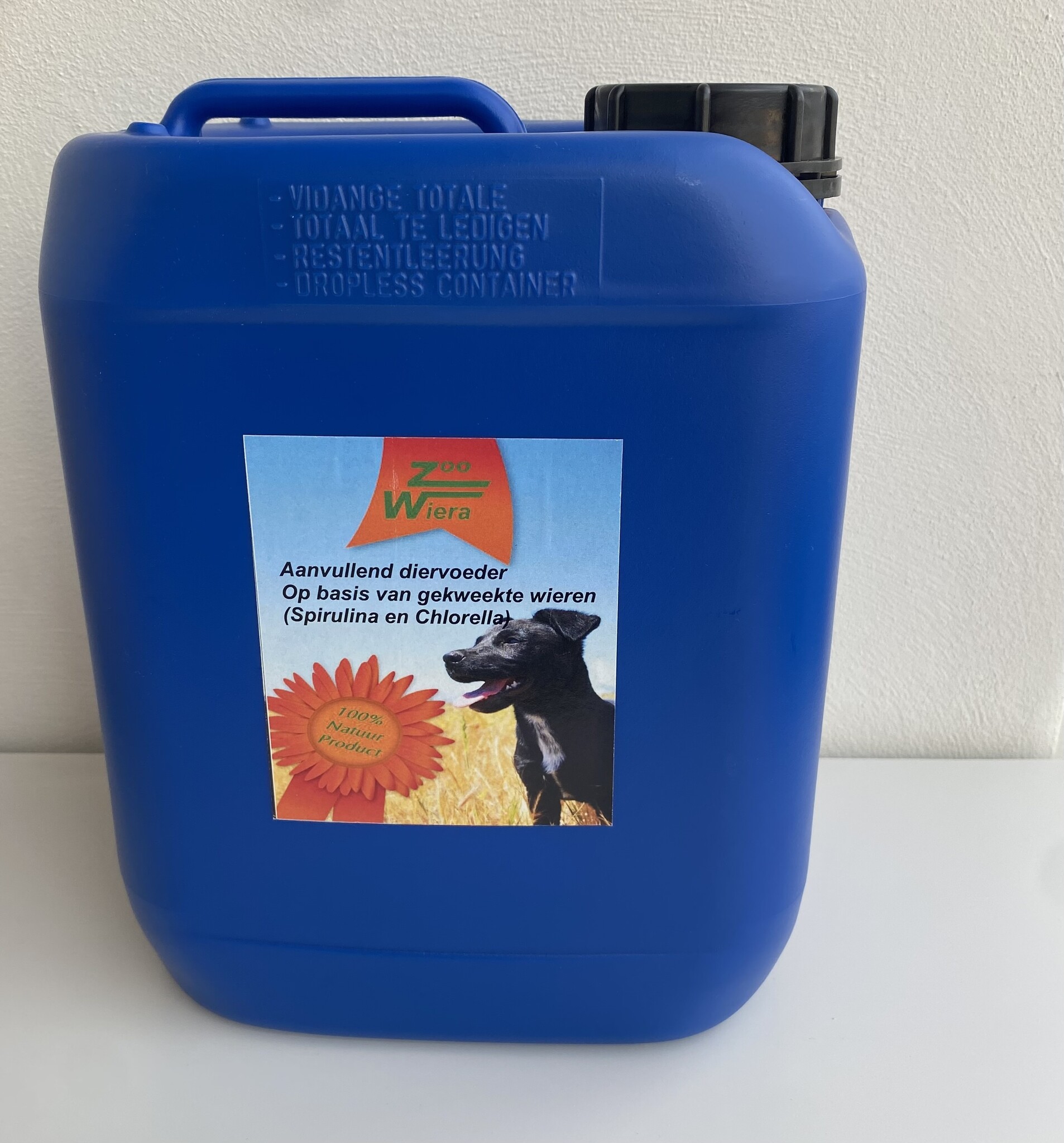 Chlorellaspirulina vloeibaar Zoowiera hond 5L Elvabo de voor