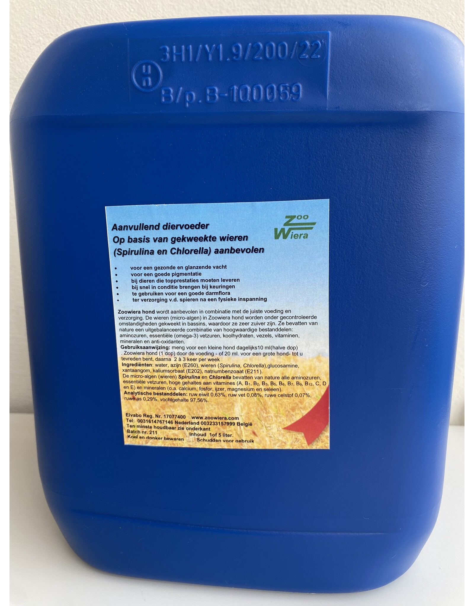 Chlorella-spirulina  Zoowiera hond 5L